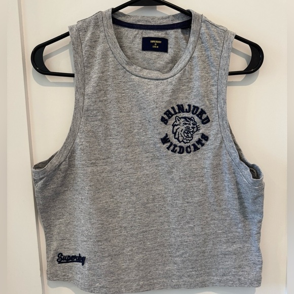 SUPERDRY Gray Women's tank Top SIZE 4. H y2k - Picture 7 of 10